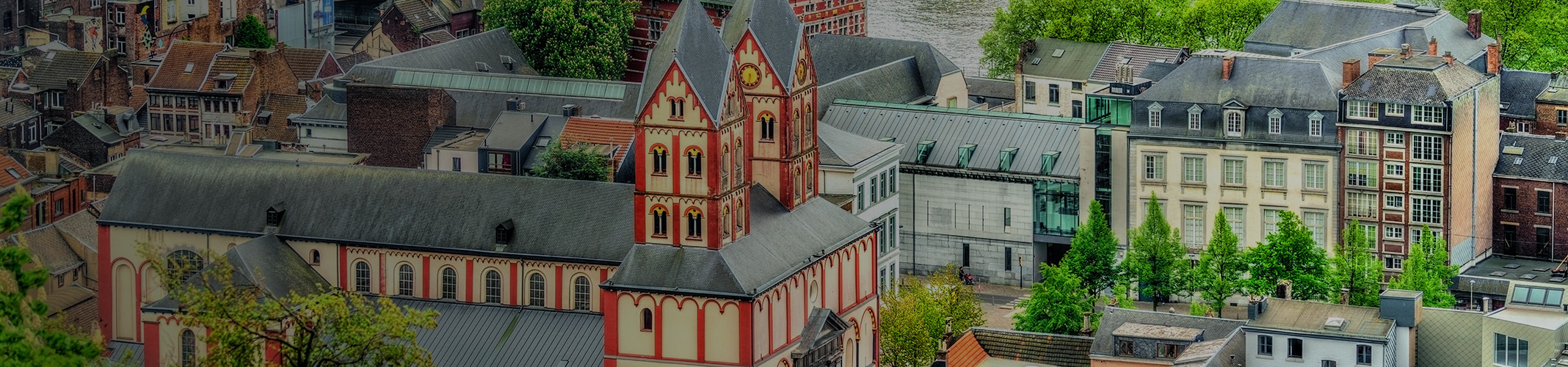 View of the Collegiate Church of St. Bartholomew in Liege, Belgium